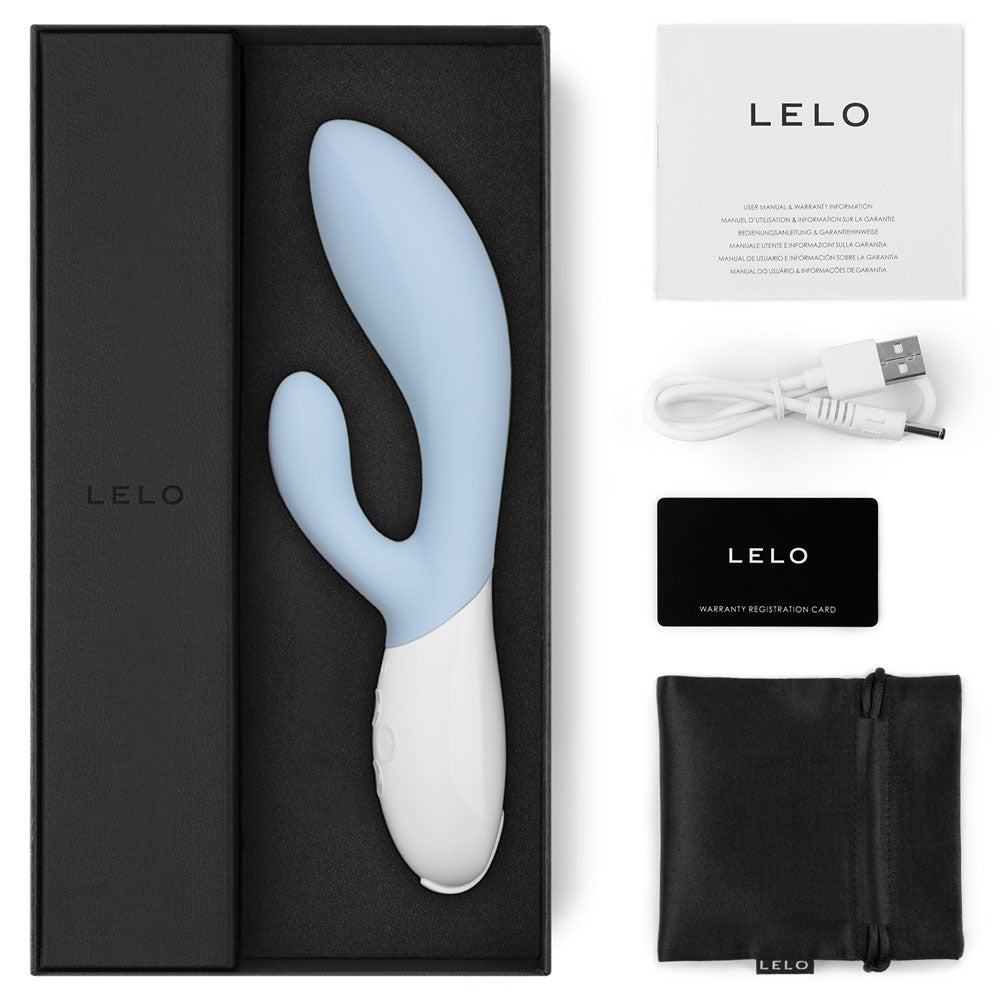 Lelo Ina 3 - Dual-Action Massager -dual motors w/ 10 vibration modes & 30% more power for her G-spot & clitoral pleasure. Seafoam, what's in the box