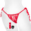 My Secret Screaming O - Rechargeable Vibrating Panty Set. Side-tie lace panties have a secret pocket for a 10-mode rechargeable bullet vibrator and a remote that works up to 15m away. Red
