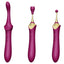 Purple & Gold ZALO Bess Clitoral Vibrator Stimulator Dual Stimulation Double Ended Sex Toy With Clitoral & G-Spot Attachments