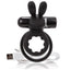 Screaming O - Charged Ohare -rechargeable 10-mode Vooom cockring vibrator has clitoral rabbit ears & a textured double-ring design. Black
