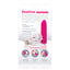 Screaming O - Charged Positive Rechargeable Vibe. Finger bullet vibe with 20 functions of powerful vibrations. Strawberry Pink, back of box