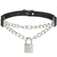 Love in Leather Choker With Chain & Padlock