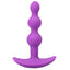 A Play Beaded Vibrating Anal Plug is shaped w/ 3 anal beads to fill you with 'popping' pleasure & is remote-controllable for hands-free fun. Purple. (2)