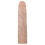 Adam & Eve Adam's 3" Realistic Penis Extension Sleeve has a firm 3" tip to lengthen your erection & increases girth by 1.8cm w/ a realistic phallic head & veiny shaft!