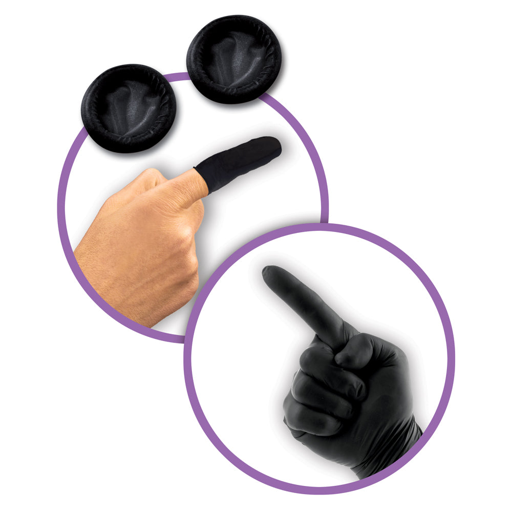 Anal Fantasy Collection Deluxe Fantasy Kit has a suction cup plug, vibrating & non-vibrating beads, weighted Vibro Balls, finger sleeve & a prostate stimulator for versatile anal fun. Tushy teaser finger sleeve.