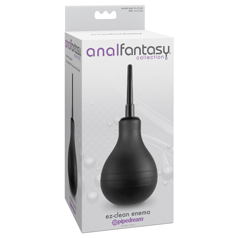 Anal Fantasy Collection - EZ-Clean Enema has a slim applicator for comfortable insertion & a hand-squeeze bulb that unscrews for easy cleaning and filling. Package.