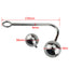 Stainless Steel Anal Hook With 2 Interchangeable Balls - This metal hook features a screw-in design that lets you easily switch between the 2 differently sized balls. Features a ring for attaching BDSM accessories. With Measurements