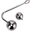 Stainless Steel Anal Hook With 2 Interchangeable Balls - This metal hook features a screw-in design that lets you easily switch between the 2 differently sized balls. Features a ring for attaching BDSM accessories.