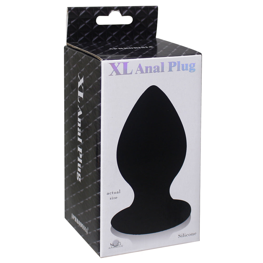 Aphrodisia - XL Anal Plug has a tapered tip, flared body & suction cup for comfortable insertion & a stretched, full feeling you'll love on any surface. Black-package.