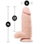 Au Naturel 10" 2.75 Pounder Realistic Dual-Density Dildo is safe for anal or vaginal play & has a ridged head + veins in over 1kg of lifelike dual-density TPE w/ a firm core & soft outer. Dimension.