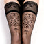 Ballerina's Secret Baroque Pattern Ankle Thigh-High Stockings have woven lacy thigh bands & a filigree pattern from mid-thigh to knee & at the ankle. Details.
