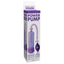 Beginner's Power Pump has a medical-style pump ball you can hand-squeeze to increase your erection's size & staying power. Purple-package.