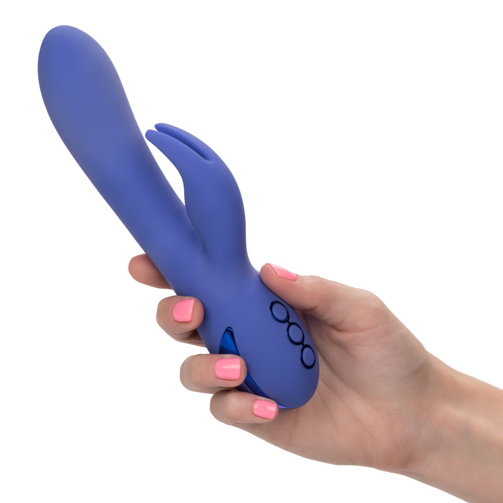 California Dreaming - Beverly Hills Bunny - rabbit vibrator has 3 rotation speeds for the rotating beads in the G-spot shaft & a clitoral bunny teaser with 10 vibration modes. 2