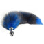  Black & Blue Furry Fox Tail Anal Plug has a black & blue faux fur fox tail at its end that's perfect for furry roleplay, cosplay & pet play. Small.