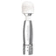 Bodywand Mini Wand Massager has 5 vibration modes packed into a soft-touch silicone head w/ a flexible neck for perfect angles. Silver.