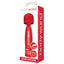 Bodywand Mini Wand Massager has 5 vibration modes packed into a soft-touch silicone head w/ a flexible neck for perfect angles. Red - package.