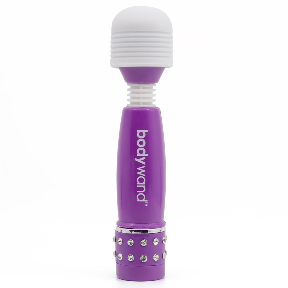 Bodywand Mini Wand Massager - Neon Edition has 5 vibration modes in a soft-touch silicone head & a flexible neck for easy positioning. Fuchsia.
