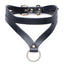 Master Series - Bondage Baddie Collar - faux leather collar has a strappy V-shaped design + luxe gold hardware to attach a leash to & lead your sub around in style. (4)