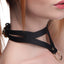 Master Series - Bondage Baddie Collar - faux leather collar has a strappy V-shaped design + luxe gold hardware to attach a leash to & lead your sub around in style. (2)