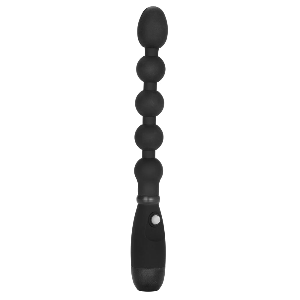Booty Call Booty Bender Flexible Vibrating Anal Beads -  5 tapered beads + 3 vibration speeds. Black