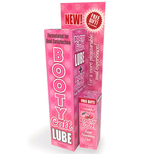 Booty Call Desensitising Water-Based Anal Lube includes a sample of numbing cherry-flavoured anal gel w/ 5% lidocaine that desensitises you for more comfortable anal sex!