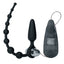Booty Call Booty Double Dare Vibrating Anal Plug & Beads -  dual-ended tapered butt plug w/ attached graduating anal beads & a multi-speed bullet vibrator. Black