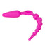 Booty Call Booty Double Dare Vibrating Anal Plug & Beads - dual-ended tapered butt plug w/ attached graduating anal beads & a multi-speed bullet vibrator. Pink 3