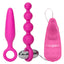 Booty Call - Booty Vibro Kit - comes with a tapered anal probe, graduated beads & a removable bullet vibrator for more stimulation. Pink