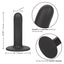 Boundless 4.75" Smooth Dildo With Suction Cup - solid curved shaft w/ a round tip for easy insertion & a harness-compatible suction cup base. Black 8
