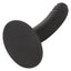 Boundless 4.75" Ridged Dong - solid curved shaft w/ a stimulating ridged texture + harness-compatible suction cup base. Black 6