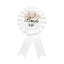 Bride To Be Ribbon Badge - safety pin badge lets everyone know you're out to let loose. White
