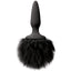Bunny Tails - mini plug has a cute fluffy rabbit tail & is the perfect beginner-friendly way for roleplaying rabbit furries to explore anal play. Black.