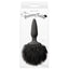 Bunny Tails - mini plug has a cute fluffy rabbit tail & is the perfect beginner-friendly way for roleplaying rabbit furries to explore anal play. Black-package.