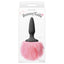 Bunny Tails - mini plug has a cute fluffy rabbit tail & is the perfect beginner-friendly way for roleplaying rabbit furries to explore anal play. Pink-package.