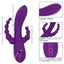 California Dreaming Long Beach Bootylicious DP Beaded Rabbit Vibrator has 3 motors w/ 3 speeds of G-spot vibration & 10 synchronised vibration modes in the anal beads & beaded clitoral arm. Features & dimension.