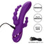 California Dreaming Long Beach Bootylicious DP Beaded Rabbit Vibrator has 3 motors w/ 3 speeds of G-spot vibration & 10 synchronised vibration modes in the anal beads & beaded clitoral arm. USB charging cord.
