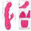 California Dreaming Oceanside Orgasm Sucking Rabbit Vibrator has 3 vibration speeds in the firm, curved, bubbly G-spot shaft & 10 clitoral suction modes. Features & dimension.