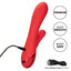 California Dreaming Palisades Passion Warming Swinging Rabbit Vibrator has 3 vibration speeds in the heated G-spot shaft & 10 clitoral swinging modes that sweep from side to side for unique pleasure. USB charging cord.