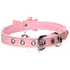 Master Series - Golden Kitty Cat Bell Collar -  dainty faux leather collar has a cute kitten bell, bow & silver metal hardware to indulge any pet play fetishist. Pink. (2)