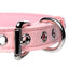 Master Series - Golden Kitty Cat Bell Collar -  dainty faux leather collar has a cute kitten bell, bow & silver metal hardware to indulge any pet play fetishist. Pink. (3)