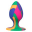 Cheeky Smooth Tie-Dye Silicone Anal Plug - Medium has a tapered tip for comfortable insertion, suction cup & a smooth texture for easy insertion. (2)