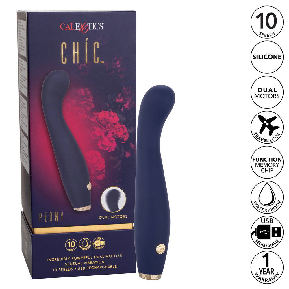 Chic peony has 2 vibrating motors in its flexible, bulbous vibrating head for ultra-powerful vibrations you'll love. Features