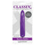  Classix Rocket Waterproof Bullet Vibrator has a tapered tip for pinpoint-precise pleasure & x super-powerful vibration modes in a waterproof metallic body. Purple. Package.