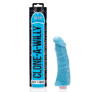 Clone-A-Willy Penis Molding Kit contains everything you need to make a lifelike GITD replica of any penis, plus an optional vibrator for a DIY vibrating dildo. Blue-replica.