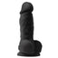Colours Pleasures Firm 4" Dildo - made from waterproof silicone & has a realistic design w/ phallic head, veiny shaft & balls + a suction cup. Black