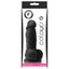 Colours Pleasures Firm 4" Dildo - made from waterproof silicone & has a realistic design w/ phallic head, veiny shaft & balls + a suction cup. Black, box