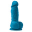 Colours Pleasures Firm 4" Dildo - made from waterproof silicone & has a realistic design w/ phallic head, veiny shaft & balls + a suction cup. Blue