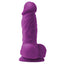 Colours Pleasures Firm 4" Dildo - made from waterproof silicone & has a realistic design w/ phallic head, veiny shaft & balls + a suction cup. Purple