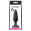 Colours - Pleasure Plug - Small - beginner-friendly anal plug has a tapered shape for comfortable insertion & a flared suction cup base for hands-free fun. Black, box