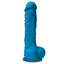 The colours pleasures 5" dildo is made from waterproof silicone & has a realistic design w/ phallic head, veiny shaft & balls + a suction cup for hands-free fun. Blue.